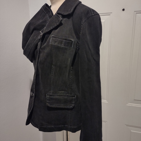 Venezia  Black Denim Jean Jacket  Size 18/20 - Picture 9 of 9
